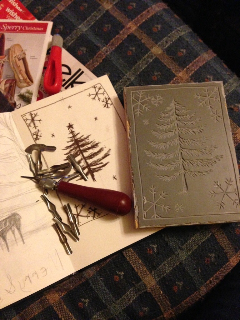 Handprinted Christmas Cards