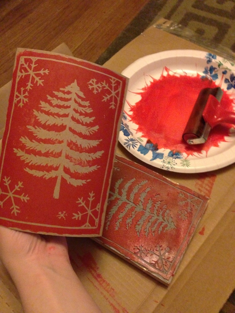 Handprinted Christmas Cards